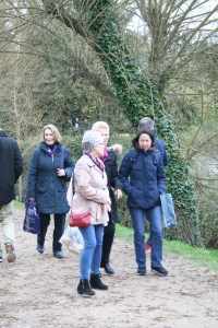 Photo of the group walking along the Backs.