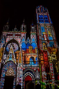 Son et lumière at Rouen cathedral.